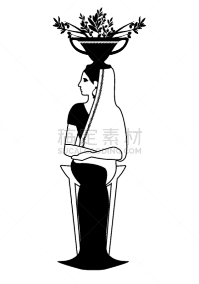 女人,室女座,风格,古希腊,活力,克里特岛,希腊,神父,分离着色,坐