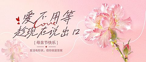 母亲节节日祝福通用唯美感公众号首图