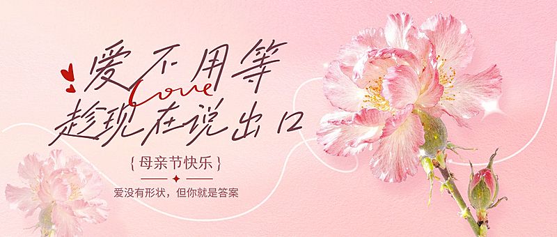 母亲节节日祝福通用唯美感公众号首图