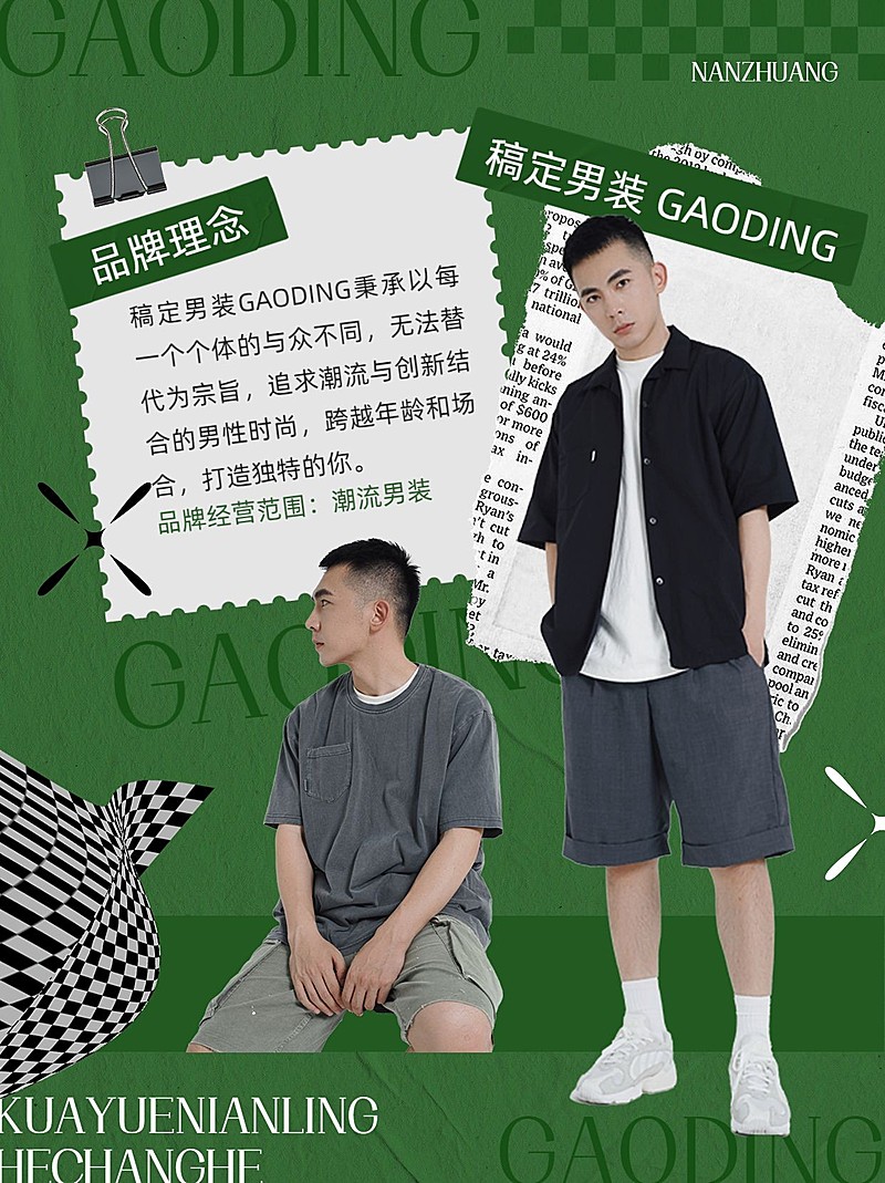 服饰箱包男装品牌故事宣传介绍小红书套装配图