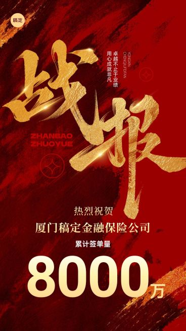 冲刺大字业绩喜报预览效果