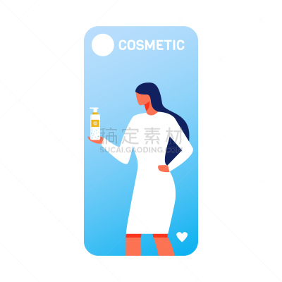 女人,手机,美,新的,彩妆,装管,绘画插图,纳米颗粒,性格