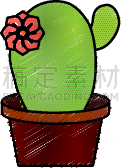 仙人掌,锅,地形,夏天,干的,西,植物学,自然,图像,矢量