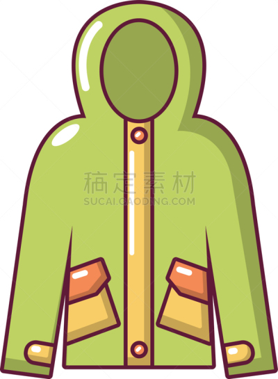 风帽,时尚,茄克,漫画,图标,分离着色,衣服,白色,外衣,外套