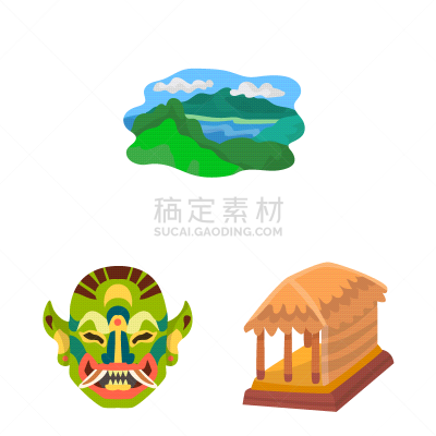 分离着色,巴厘岛,印度尼西亚,一个物体,品牌名称,传统,凉棚,小屋,面具,动物