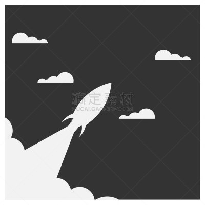 云,火箭,矢量,商务,天空,绘画插图,正下方视角,太空,头球,飞