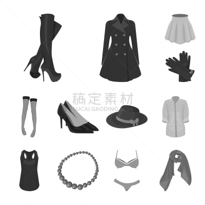 女人,衣服,单色调,计算机图标,分离着色,衬衫,外套,套装,收集,布置