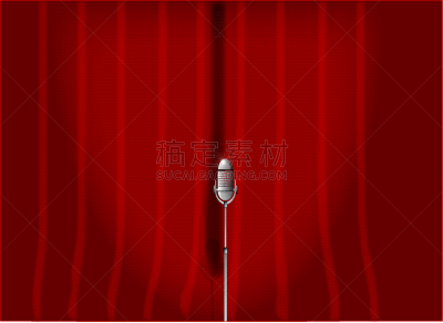 红色,幕布,事件,斑点,窗帘,传声器架,歌手,表演者,图像