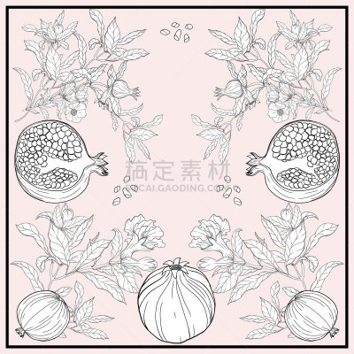 食品,石榴,水果,丝绸,围巾,式样,结婚请柬,剪贴本,花,准备