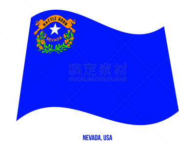 美国州旗,绘画插图,内华达州,美国,白色背景,矢量,亚利桑那州州旗,阿拉巴马州旗,美国东部,田纳西州旗