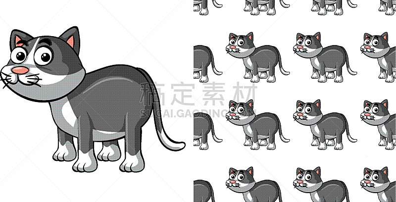 seamless background design with gray cat