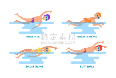 泳装,女人,动作,蛙泳,布置,仰泳,练习,训练