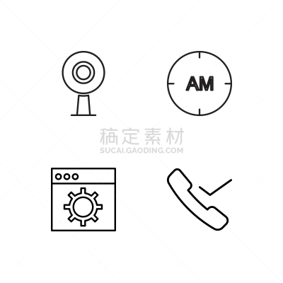 轮廓,商务,简单,计算机图标,银行业,人,计算机,电子邮件,布置,监视