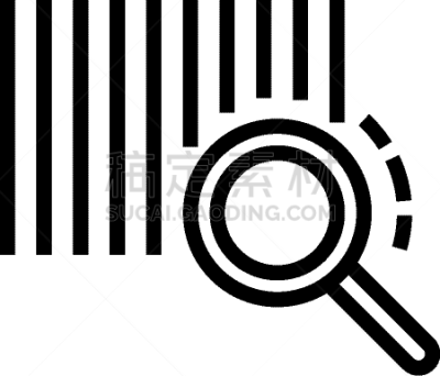 条形码,轮廓,放大镜,高雅,计算机图标,商务,技术,设备用品,剪影