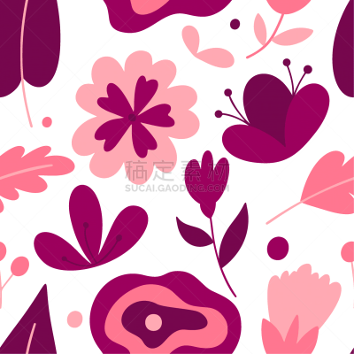 flat flower seamless pattern minimal floral