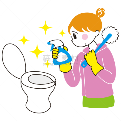 绘画插图,图像,手套,大桶,清洗剂,简单,女人,清洁手套,青年女人,20到29岁
