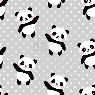 四方连续纹样,背景,熊猫,贺卡,纺织品,女婴,云,现代,动物,柔和色