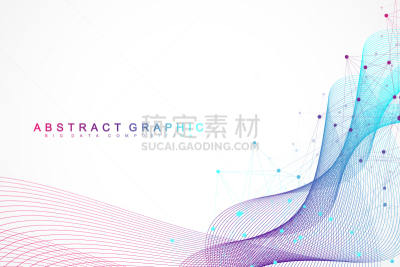 几何形状,分子,绘画插图,成一排,矢量,式样,抽象,波形,联系,流动