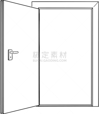 门,开着的,房地产,业主,请柬,概念,房屋,图像,画画