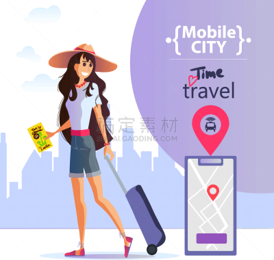 出租车,女孩,移动应用程序,安全的,生气,手提箱,度假,离开,失败