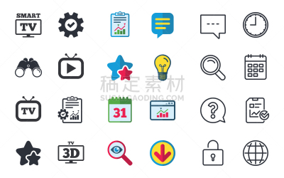 智慧,电视机,图标,三维图形,疤,形状,宽的,技术,电子行业