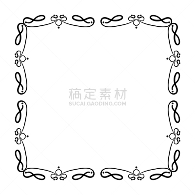 简单,模板,建筑结构,高雅,正方形,式样,华丽的,卷着的,对称,古董