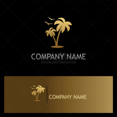 黄金,品牌名称,海滩,棕榈树,分离着色,商务,自然,海洋,酒店,海马