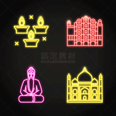 印度,国际著名景点,霓虹灯,高雅,传统,名声,传统节日,发光,布置