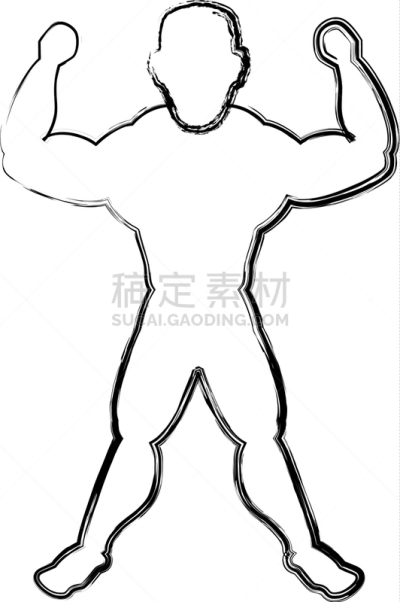 男人,白色,人,图像,力量,成年的,剪影,绘制