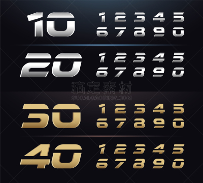 金属,字体,数字,三维图形,金属质感,铬合金,银,黄金,钢铁,布置