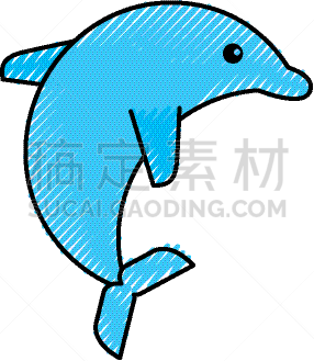 分离着色,可爱的,海豚,图标,自然,图像,海洋,大西洋白脊豚,行动,设计