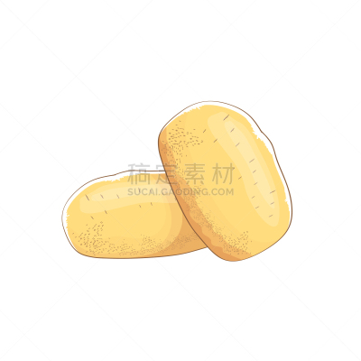 可爱的,褐色,幽默,卡通,马铃薯,分离着色,农业,白色,蔬菜,布置