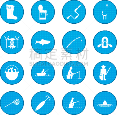 图标,青绿色,自然,图像,海洋,池塘,船,钓鱼,休闲,收集