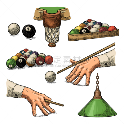 球体,棍,口袋,球袋,粉笔,分离着色,白色,洞,图像,布置