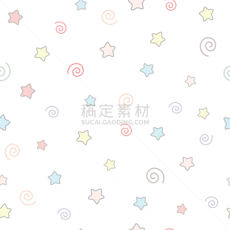 星形,可爱的,矢量,四方连续纹样,白色背景,儿童,婴儿,女孩,柔和色,纺织品