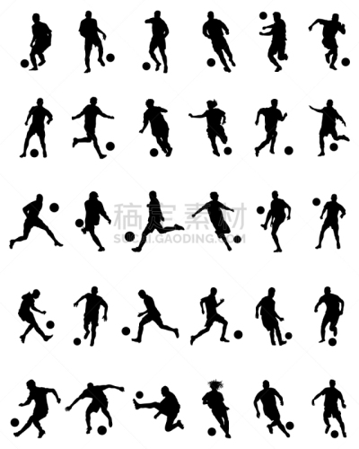 足球运动员,运动,损失,绘画插图,机会,休闲,行动,剪影