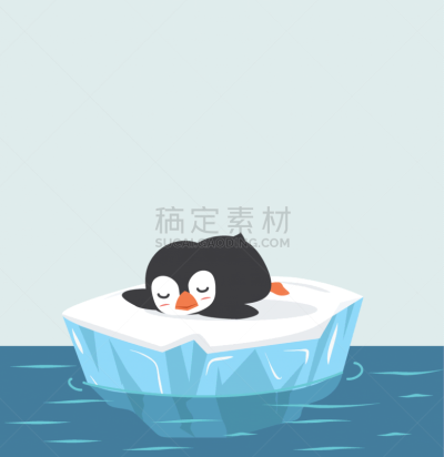 可爱的,企鹅,矢量,冰川,气候,泰国,雪,动物,鸟类,杆