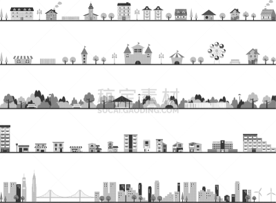 绘画插图,城市,房屋,建筑外部,地形,游乐园,可爱的,城市生活,户外,都市风景
