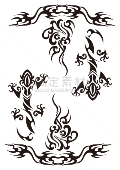 蜥蜴,火蝾螈,标签,式样,火蜥蜴,华丽的,部落艺术,从容态度,人种,生物