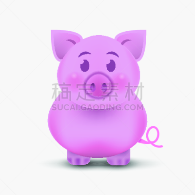 春节,小的,绘画插图,矢量,猪,大块头,分离着色,计算机图标,猪年,白色背景