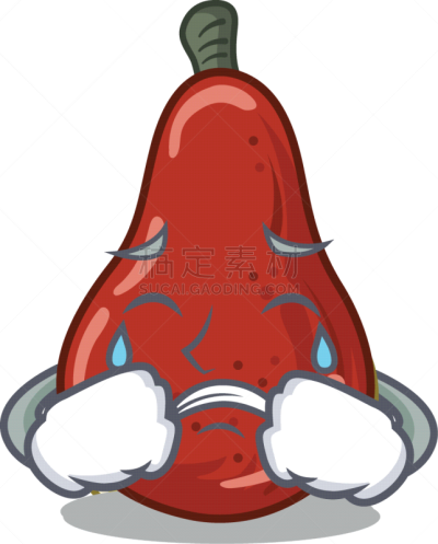 梨,吉祥物,分离着色,红色,可爱的,清新,配方,食品,维生素,哭