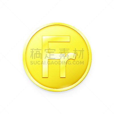 法郎符号,黄金,商务,一个物体,简单,绘画插图,圆形,瑞士,色彩渐变,银行业
