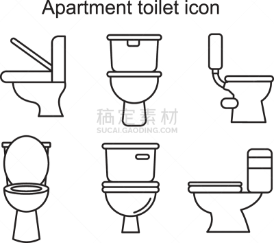 apartment toilet icon template black color