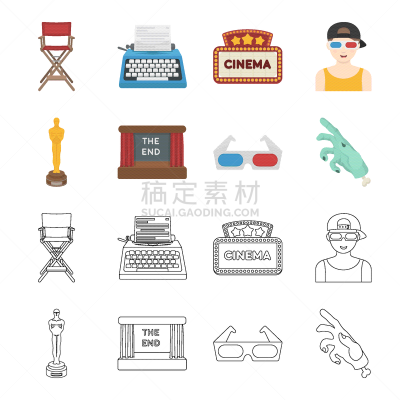 奥斯卡奖,奖,三维图形,眼镜,电影,分离着色,轮廓,商务,收集