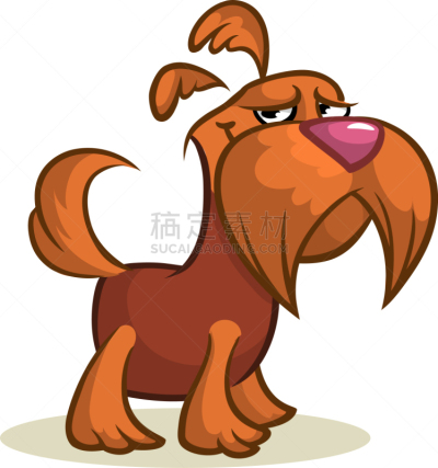 可爱的,狗,苏格兰粗毛猎狐犬,幽默,卡通,纯种犬,梗犬,小的,坐,站