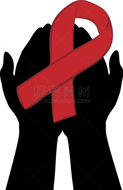 艾滋病警示丝带,举起手,健康保健,红色,室内,世界艾滋病日,品牌名称,矢量,童年,生病