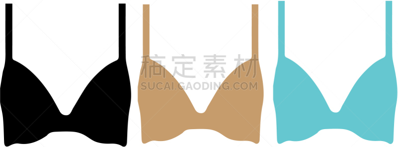 女人,图标集,胸衣,女睡衣,二件式睡衣,直的,俯卧撑,剪影