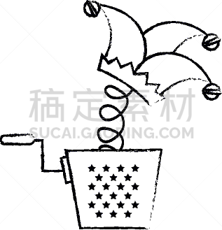 玩具,盒子,小丑帽,分离着色,可爱的,奇异小人玩具盒,塑胶,图像,小的