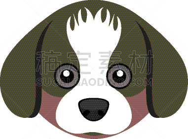 可爱的,狗,哈叭狗,头像,分离着色,白色,宠物,纯种犬,肖像,图像