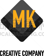 initial letter mk black creative design logo in